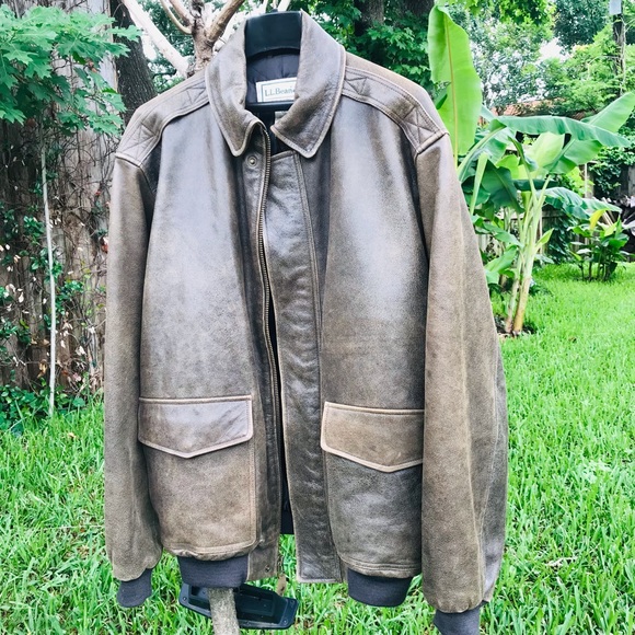 LL Bean Goatskin Leather Jacket - Large - Picture 2 of 6